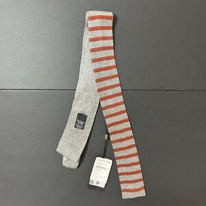 Hugo Boss Necktie 100% Silk Knitted Orange Gray NWT Business Formal Academia